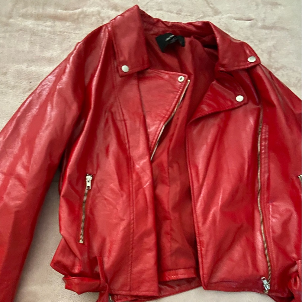 Forever 21 red leather jacket